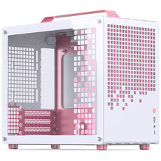 Jonsplus Z20 Micro-ATX Geh&auml;use, mit Tragegriff - wei&szlig;/pink