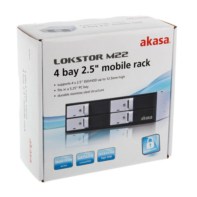 Akasa Elite 5.25 inch drive bay adapter for four 2.5 inch HDD/SSD image number 5