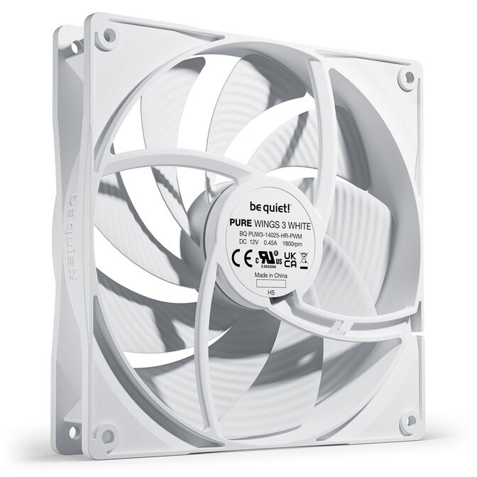 be quiet! L&uuml;fter Pure Wings 3 PWM - 140 mm, High Speed White image number 1