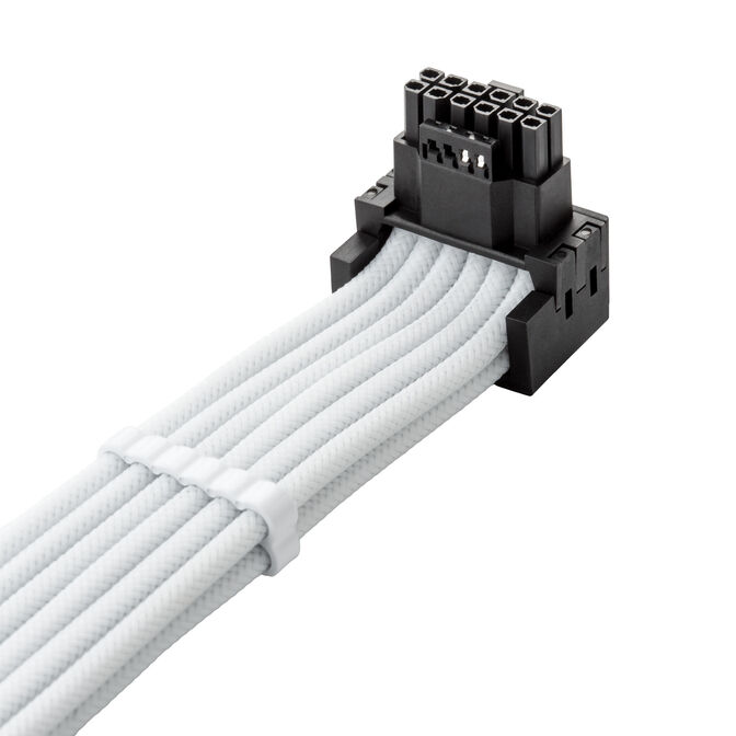 CableMod C-Series Pro Connection Cable - Variant A, 90&deg;, 16-Pin to 2x 8-Pin PCIe, white image number 1