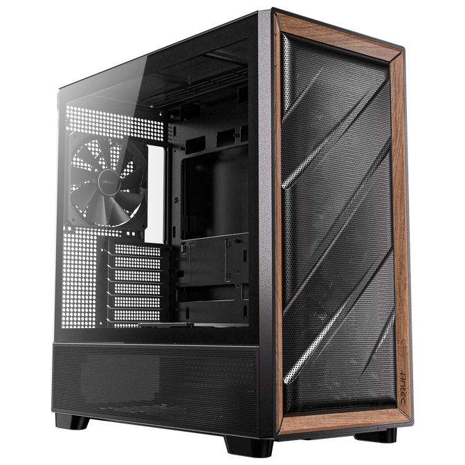 Antec Flux PC Case, Mid Tower, E-ATX, Tempered Glass &ndash; Black image number 1