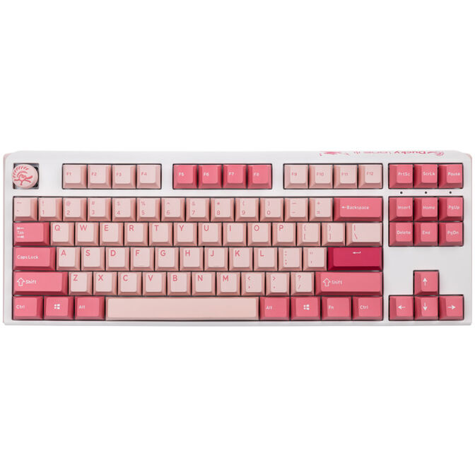 Ducky One 3 Gossamer TKL Pink Gaming Keyboard - MX-Black Clear Top (US) image number 1