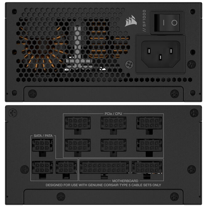Corsair SF Series SF1000 SFX Netzteil, 80 PLUS Platinum, ATX 3.1 / PCIe 5.1 - 1.000 Watt, schwarz image number 3