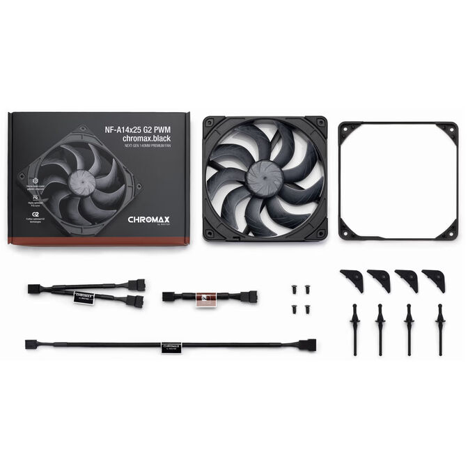 Noctua NF-A14X25 G2 PWM chromax.black L&uuml;fter, LCP - schwarz, 140mm image number 7