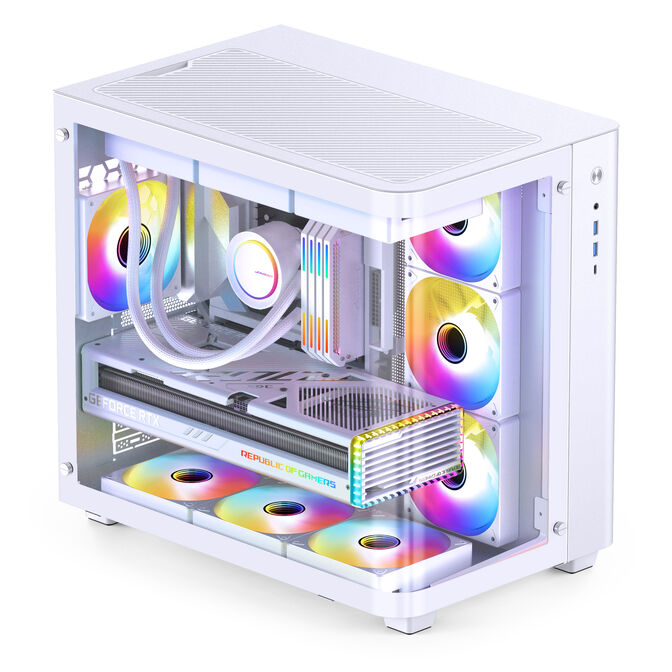 Jonsbo TK-3 Geh&auml;use, Midi-Tower, ATX, Tempered Glass - wei&szlig; image number 2