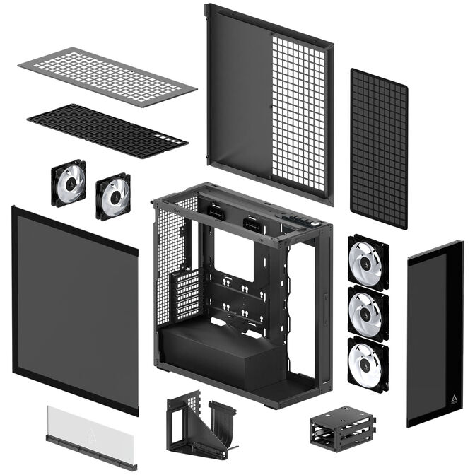 ARCTIC Xtender PC-Geh&auml;use, Midi-Tower, E-ATX, RGB, Tempered Glass - inklusive vertikaler GPU-Halterung & Riser-Kabel, schwarz image number 6