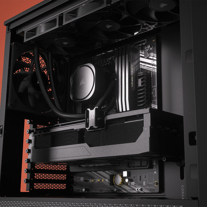 Corsair Frame 4000D RS PC case, Mid Tower, E-ATX, Tempered Glass - black image number 11