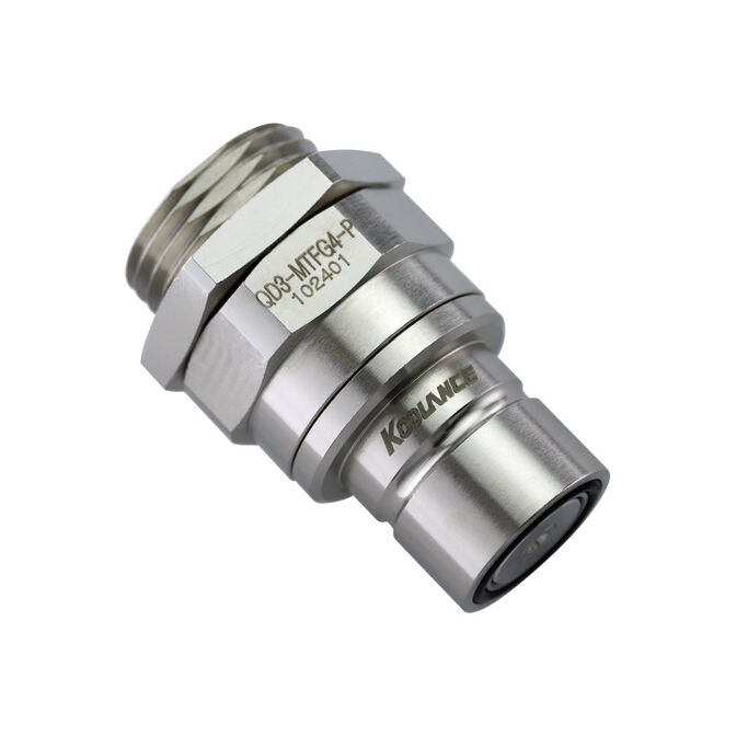 Koolance QD3 Quick Disconnect with Bulkhead straight male G1/4 inch female thread - no-spill, silver image number 0