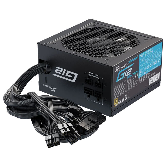 Seasonic G12 GM 80 PLUS Gold Netzteil, halbmodular - 750 Watt, schwarz image number 3
