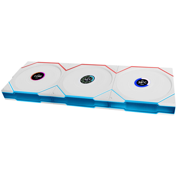 Lian Li UNI FAN TL Wireless LCD L&uuml;fter, ARGB, PWM, 3er-Pack inkl. Controller - Reverse Blade, 120 mm, wei&szlig; image number 0