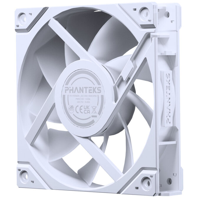 PHANTEKS "4-Pack" 1x M25 Gen2 PWM D-RGB Fan & 3-Pack Reverse Blade Fans, 120mm - White image number 3