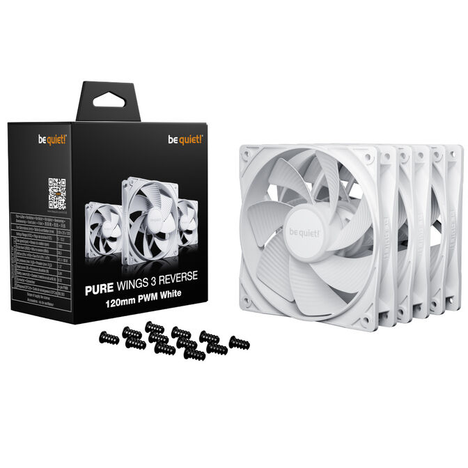 be quiet! Pure Wings 3 L&uuml;fter, PWM, Reverse - 120mm, wei&szlig;, 3er-Pack image number 0