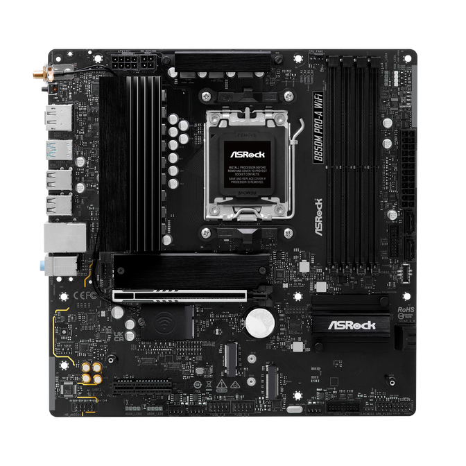 ASROCK B850M Pro-A WiFi Mainboard, Sockel AM5, AMD B850, Micro-ATX, DDR5 image number 4