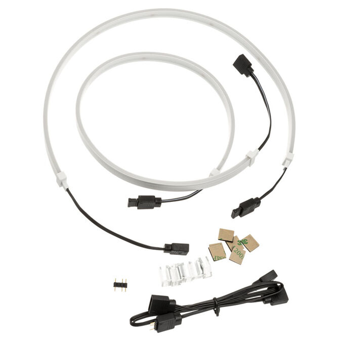 SilverStone LS04, ARGB LED-Streifen, 2er-Pack - wei&szlig; image number 3