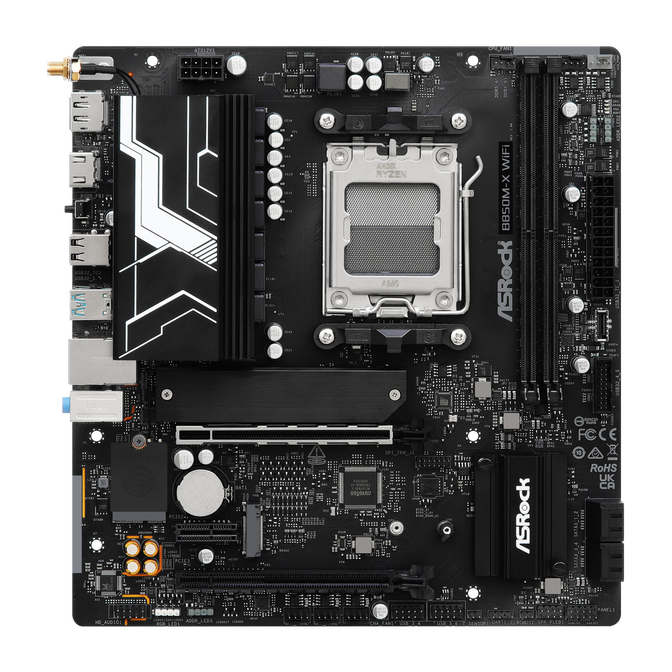 ASROCK B850M-X WiFi Mainboard, Sockel AM5, AMD B850, Micro-ATX, DDR5 image number 3