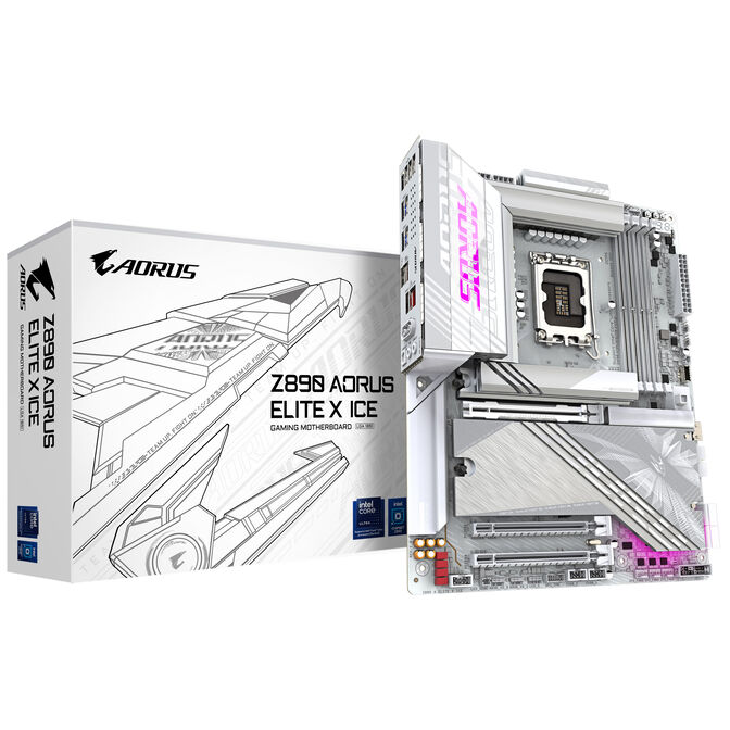 GIGABYTE Z890 AORUS Elite X ICE Mainboard, LGA 1851, Intel Z890, ATX, DDR5 image number 0