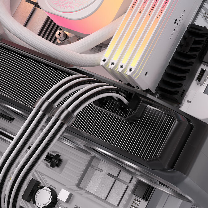 Corsair Cable Set, Type 4, DC Cable Starter Kit, individually sleeved - black / white image number 2