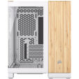 Corsair 2500X Micro-ATX case, Tempered Glass - white, bamboo wood image number null
