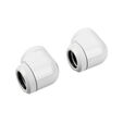 Corsair Hydro X Series XF Hardline Adapter 90 Degree 14mm OD to 14mm OD Hardtube - 2 Pack, white image number null