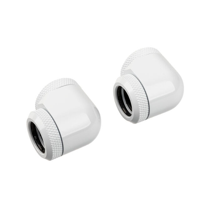Corsair Hydro X Series XF Hardline Adapter 90 Degree 14mm OD to 14mm OD Hardtube - 2 Pack, white image number 1