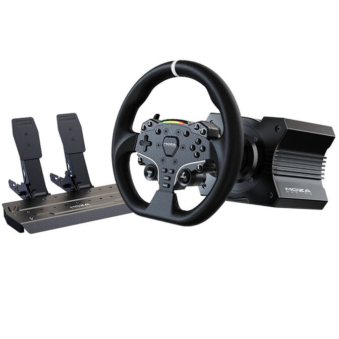 MOZA R5 Racing Set (R5 DD Wheelbase, ES Wheel, SR-P Lite Pedale, Tischhalterung) image number 0