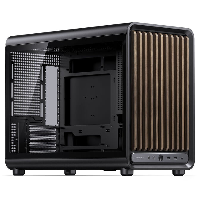 Jonsbo D33 Wood PC-Geh&auml;use, Micro-ATX Geh&auml;use, mATX, Tempered Glass - schwarz, Holz image number 0