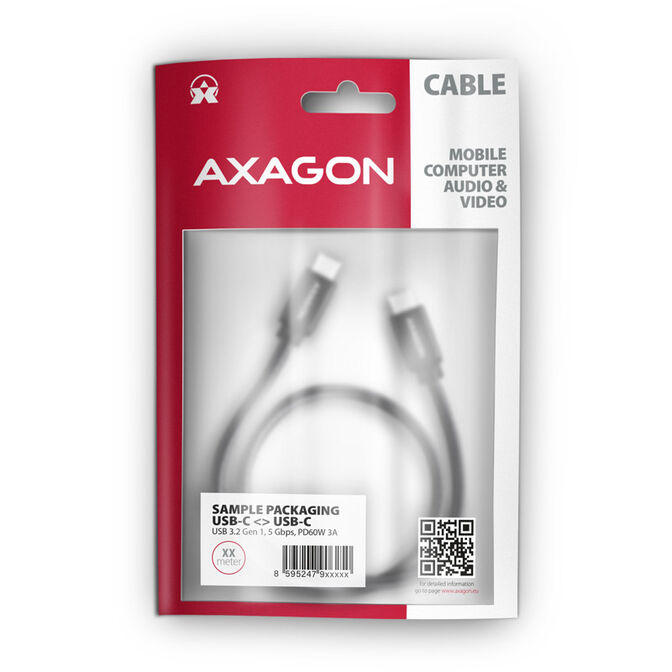 AXAGON BUCM3-CM15AB Kabel USB-C 3.2 Gen 1 auf USB-C 3.2 Gen 1, schwarz - 1,5m image number 2