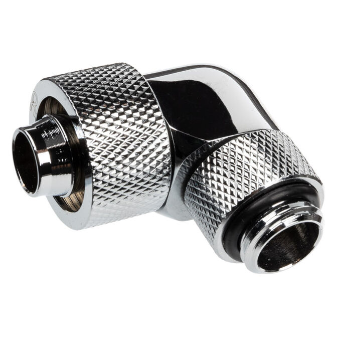 Alphacool Eiszapfen Connector 90 Degree G1/4 Inch Female Thread to 16/10mm - Rotatable, chrome silver image number 1