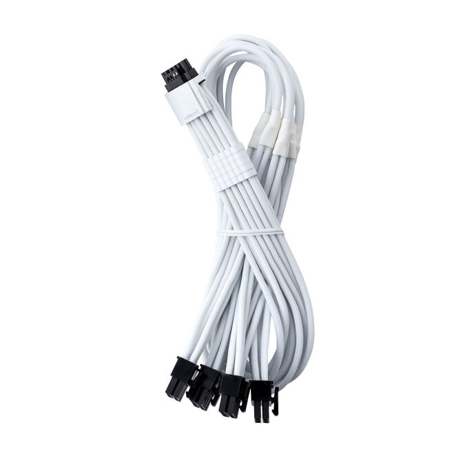 CableMod C-Series Pro ModMesh 12V-2x6 Cable, Sleeved, 16-Pin to 4x 8-Pin, for Corsair Type 4 and 3 PSUs - white, 60cm image number 0