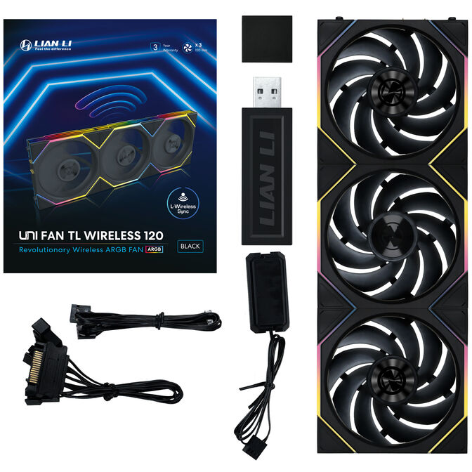 Lian Li UNI FAN TL Wireless L&uuml;fter, 3er-Pack inkl. Controller - 120mm, schwarz image number 11