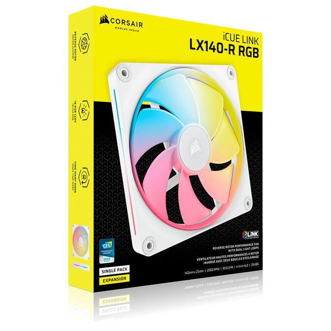 Corsair iCUE Link LX140-R RGB Fan, PWM - 140mm, white image number 10