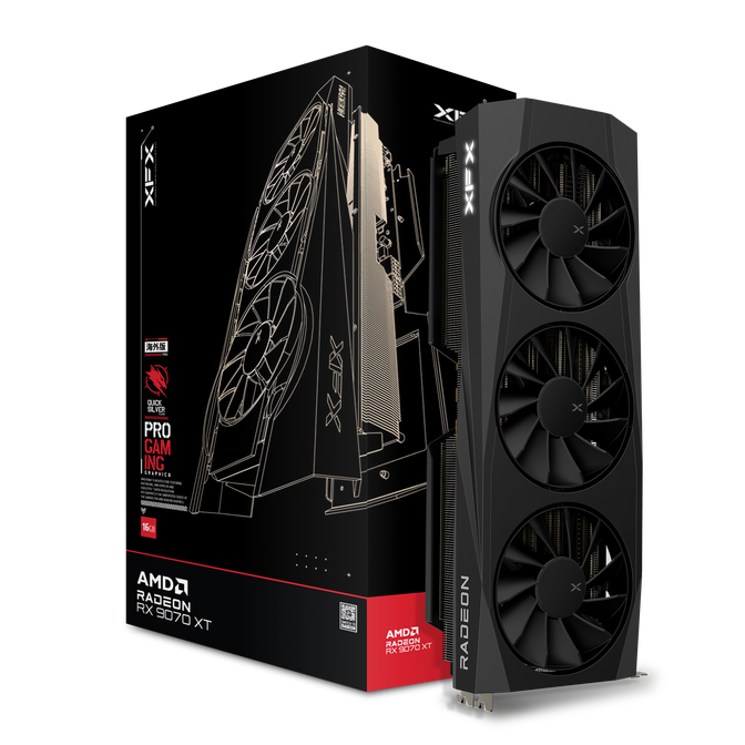 XFX Quicksilver Radeon RX 9070 XT Gaming Edition Grafikkarte, 16384 MB GDDR6 image number 0