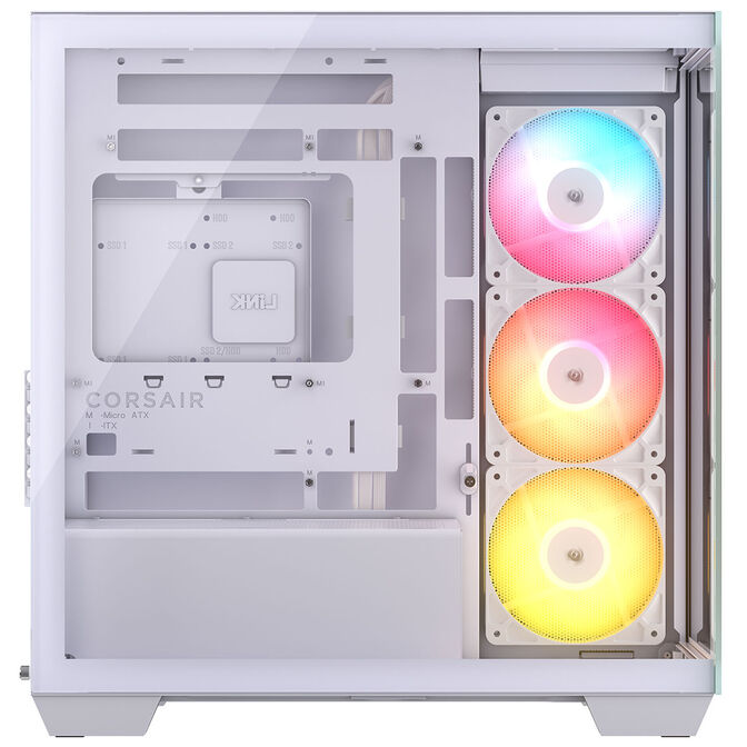 Corsair 2800X RS-R ARGB PC Case, Mini Case, mATX, Tempered Glass - including 3x 120mm Fans, White image number 4