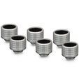 Thermal Grizzly DeltaMate Fitting, Brass, G1/4&rdquo; Thread - Nickel, HT16, Pack of 6 image number null