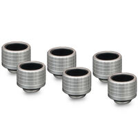 Thermal Grizzly DeltaMate Fitting, Brass, G1/4&rdquo; Thread - Nickel, HT16, Pack of 6
