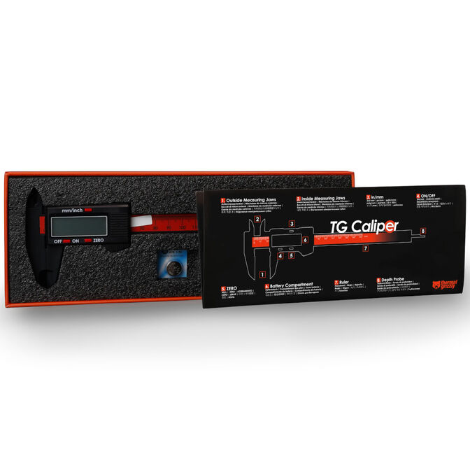 Thermal Grizzly TG Caliper Digitaler Messschieber, 150 mm, IP54, ABS - schwarz image number 6