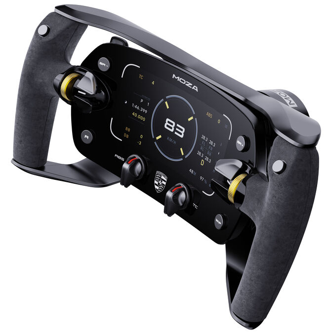 MOZA Porsche MISSION R Simracing-Lenkrad, 5,4&rdquo;-Zoll-OLED-Display, Offizielles Replikat - schwarz image number 2