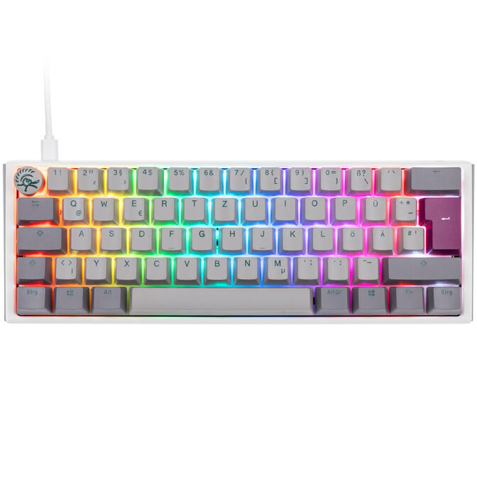 Ducky One 3 Mist Grey Mini Gaming Keyboard, RGB LED - MX-Red image number 1