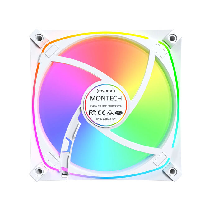 Montech RX120 PRO PWM Reverse L&uuml;fter, ARGB - 120mm, wei&szlig; image number 3