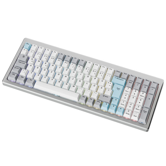 Ducky Cushion 98 Silver DE Layout Ducky Silent Green Switch image number 2