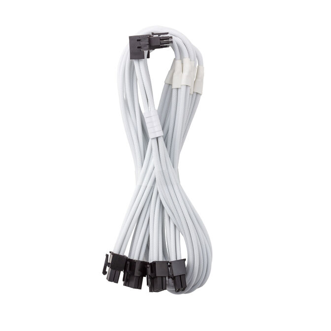 CableMod C-Series Pro Connection Cable - Variant A, 90&deg;, 16-Pin to 4x 8-Pin PCIe, white image number 0