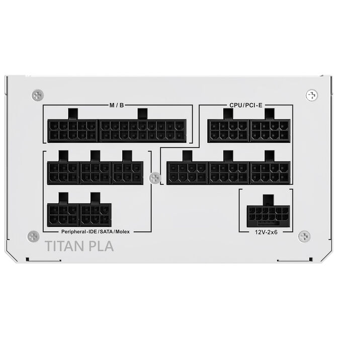 Montech Titan PLA 1000W, 80 PLUS & Cybenetics Platinum, modular, PCIe 5.1 - 1000 Watt, wei&szlig; image number 3