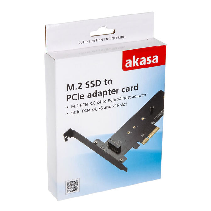 Akasa M.2 X4 PCI-E Adapter Card - black PCB image number 4