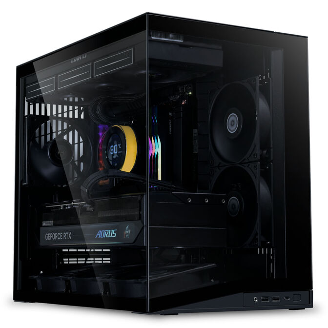 Lian Li O11 Dynamic Mini V2 Flow PC-Geh&auml;use, Mini-Geh&auml;use, ATX, Tempered Glass - inklusive 5x 120-mm-L&uuml;fter, schwarz image number 1