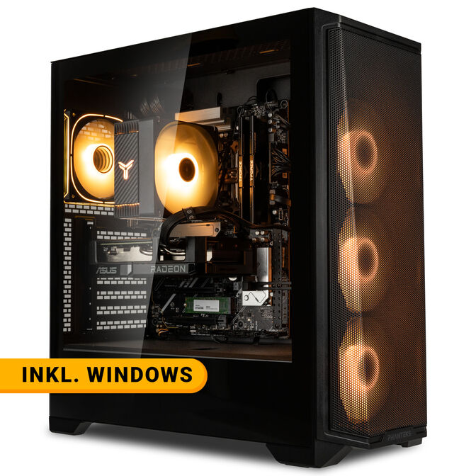 KingForge Gaming-PC Silber, AMD Ryzen 5 9500F, RX 9060 XT 16GB, Phanteks Eclipse G370A &ndash; Fertig-PC mit Windows image number 0