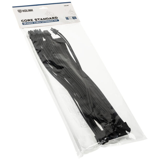 Kolink Core Standard Braided Cable Extension Kit - Jet Black image number 3