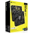 Corsair iCUE LINK RX140 Series, PWM Fan 2-Pack - 140mm, black image number null