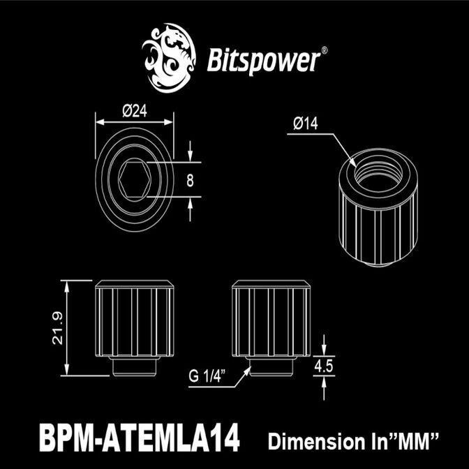 Bitspower Artemis Advanced Multi-Link - 14mm Au&szlig;endurchmesser, Sandblast-Silber image number 1