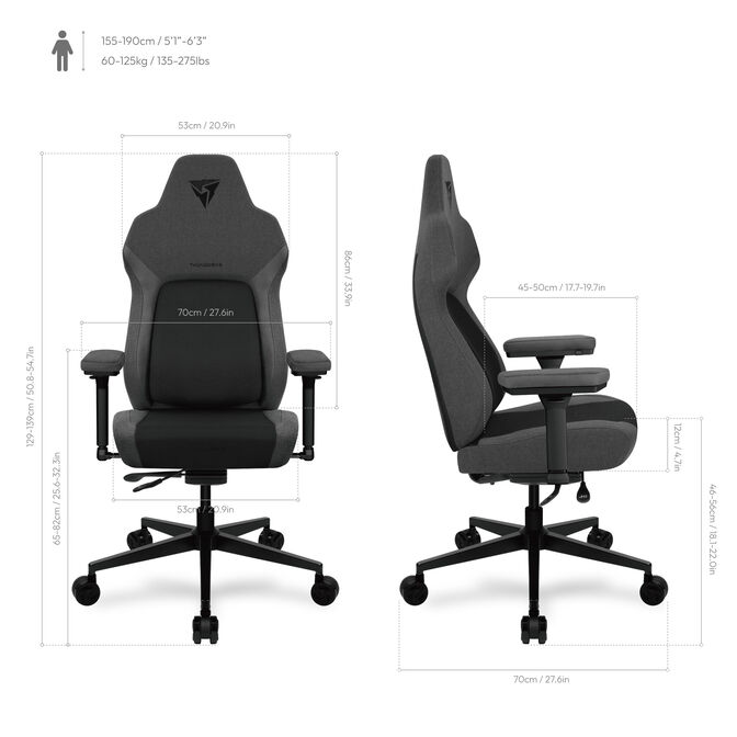 ThunderX3 CORE Smart Ergonomic Gaming Chair - Mesh Black image number 9