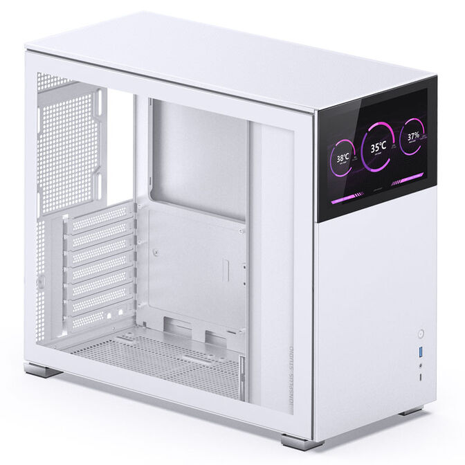 Jonsbo D41 Screen ATX Case, Tempered Glass - white image number 1